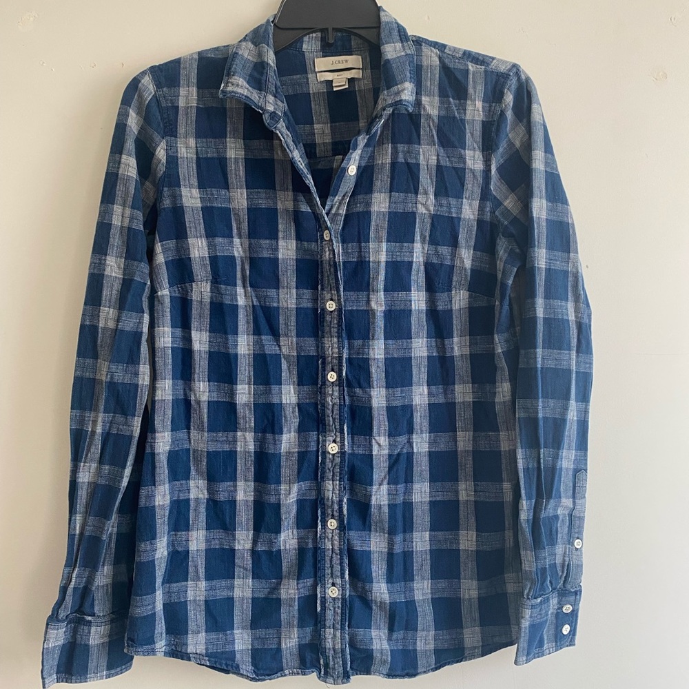 J. Crew blue plaid Button Down